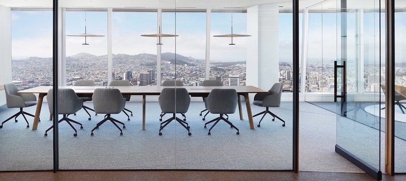 Modern office with San Francisco skyline